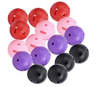MasYosh Plastic Balls, 16Pcs Lightweight Airflow Practice Balls for Indoor Outdoor Swing Training with 4 Colors Pink Red Purple Black