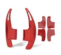 MasYosh Steering wheel paddle shifter extension, aluminum alloy replacement for 2015 2022, with frosted cutting surface, for V6 EcoBoost GT Shelby models (Red)