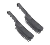 MasYosh Wire Scratch Brush, 2PCS Steel Wire Cleaning Brush with Curved Ergonomic Handle for Removing Rust Paint Welding Slag, Multi Purpose Brush for Machinery Equipment Metal Wood