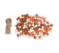 MasYosh Wood Beads, Round Decorative Crafting Beads (Orange)