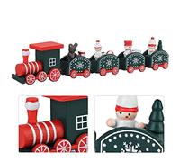 MasYosh Wooden Santa Trains Toy, Mini Size for Holiday Fun (green five