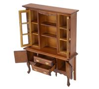 Masyrt 1:12 Scale Birchwood Dollhouse Sideboard with Exquisite Carving, Lifelike Miniature Cabinet, Vivid Home Decor for Doll House Study Room Display