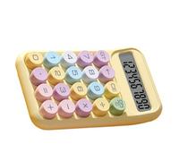 Masyrt 10 Digit LCD Display Mechanical Button Calculator Portable Scientific Calculator for Exams, Accounting Tasks with a Variety of Colors, Designed for Students on the Way Use (Yellow)