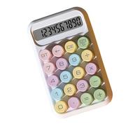 Masyrt 10 Digit LCD Display Mechanical Button Calculator Portable Scientific Calculator for Exams, Accounting Tasks with a Variety of Colors, Designed for Students on the Way Use (White)