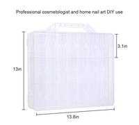 Masyrt 48 Slots Nail Polish Holder Case, Nail Polish Organizer Clear Display Box Organizer for Mobile Manicurist, Professional Cosmetologist and Home DIY Use with Adjustable Dividers (White)