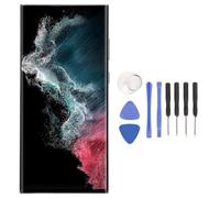 Masyrt 6.8 Inch Touch Screen Digitizer Replacement for S22 Ultra 5G SM - S908U US Version with Frame Fingerprint, Display Assembly for Phone Screen Replacement (Silver)