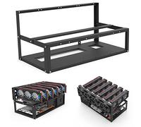 Masyrt 6 GPU Miner Rig Case Frame,Steel Open Air Miner Computer Rack,Mining Rig Frame Case for Crypto Currency Bitcoin Mining Accessories Tools (Frames Only,Fans and GPU Is Not (black)