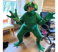 Masyrt Adult Frog Costume for Halloween, One Piece Cosplay Jumpsuit Outfit, Party Costume Frog Prince Set (Assorted Color)