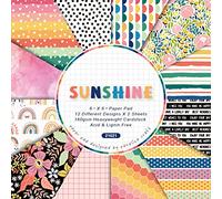 Masyrt Album Scrapbook Decorative Paper Pad Kit with Watercolor Texture Theme, 24 Sheets 6 Inch Single-Sided Colored Cardstock for DIY Origami and Handbook Decorations (Grey)