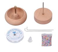 Masyrt Bead Spinner, Bead Twisting Bowl, 10cm, Manual Wooden Bead Threader Tool Set for Jewelry Making
