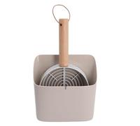 Masyrt Cat Litter Scoop Kit, Detachable Stainless Steel Wood Handle Holder Set, Easy Cleaning Solution for Odorless Pet Area, Multi Functional for Various Cleaning Needs