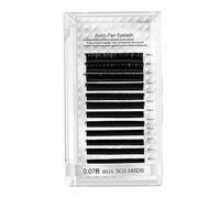 Masyrt Easy Fan False Lashes, Large Volume Auto Fan Eyelashes for Beginners,12 Rows Black Nanometer PBT Eyelash Salon Essential, Light Weight, Easy Storage, Ideal for Beauty Salon (0.3-0.6in Mix)