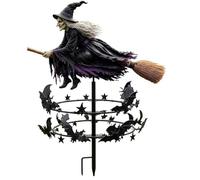 Masyrt Flying Witch Bat Stake Decoration for Lawn (Black)