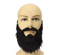 Masyrt Funny Costume Party Men Halloween Beard,Facial Hair Disguise Game Mustache,Halloween Funny Facial Hair Accessories,Fake Beards Mustache for Halloweens Party Cosplay Supplies (Black)