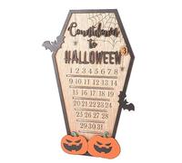 Masyrt Halloween Advent Countdown Calendar Moving Wooden Block Halloween Advent Countdown Calendar Pumpkin Decor for Party