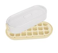 Masyrt Ice Cube Tray with Lid and Bin,Ice Trays for Freezer with 21 Cubes,Large Capacity Multifunction Stackable Portable Freezer Icestray Cubes Trays for Chilling Drinks and Juices (Yellow)