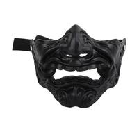 Masyrt Japanese Demon Prajna Face Cover,Halloween Japanese Buddhism Prajna Ghost Protective Half Face Covering Cosplay with Adjustable String for Cosplay Costume Parties