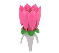 Masyrt Lotus Flower Musical Birthday Candles, 2pcs Magic Music Sparkler Candles, Happy Birthday Fireworks Candle for Cake Decorations, Romantic Gift for Children