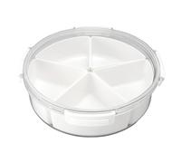 Masyrt Multifunctional Sensory Bin with Lid and 5 Removable Storage Inserts - Ideal for Toddler Crafts and Sensory Bin Toys, White