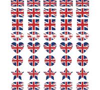 Masyrt National Flag Stickers, 40 Pcs 8 Designs, Temporary Tattoo Stickers, Portable and Easy Peel and Stick, Ideal Gifts, Festival Celebrations (U.K)