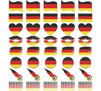 Masyrt National Flag Stickers, 40 Pcs 8 Designs, Temporary Tattoo Stickers, Portable and Easy Peel and Stick, Ideal Gifts, Festival Celebrations (Germany)