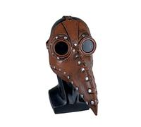 Masyrt Plague Doctor Bird Mask,Latex Halloween Beak Face Cover,Long Nose Beak Cosplay Steampunk Halloween Costume Props for Halloweens Party Cosplay Costume Dress Up Props Bar Decors (Brown)