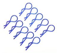 Masyrt RC Car Shell Clips, 10 Pieces, 13 Mm, RC Car Shell Clip, R Form, Metal Bodies, Pens for 1/5, 1/6, /8, /10 (Blue)