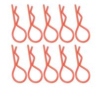 Masyrt RC Car Shell Clips, 10 Pieces, 13 Mm, RC Car Shell Clip, R Form, Metal Bodies, Pens for 1/5, 1/6, /8, /10 (Orange)