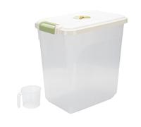Masyrt Rice Storage Container Damp Proof Airtight Thickened PP Rice Bin with Lid for Flour Cereal (Transparent 30kg / 66.1lb)