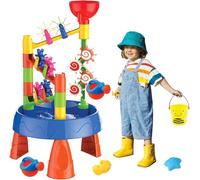 Masyrt Sand And Water Table Toys For Kids,Water Waterfall Sensory Play Table Set With 23 Pcs Accessories,Sandpit Table for Beach, Outdoor Activity Playset for Beach & Indoor Use