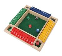 Masyrt Shut The Box Game,Classic 2-4 Player Shut The Box Dice Game,Wooden Table Game Dice Games,Wooden Table Traditional Family Travel Board Games for Kids and Adults Fun Math Pub