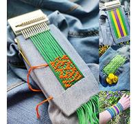 Masyrt Small Weaving Loom, 14/12 Hooks Wooden Darning Loom Speedweve Type Weave Tool, Mini Knitting Machine for DIY Weaving Arts, Repair Clothes, Beginners Mending Socks (12 hooks)