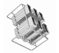 Masyrt Stainless Steel Molds Ice Cream, 6 Ice Creams at Once, Durable Shelf, Smooth Seamless Welding Edge, Easy Seal, DIY Ice Cream Maker with Ice Pop Maker, for Home Kitchen (Flat Head Double Slot)