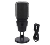 Masyrt USB Gaming Microphone, PC Condenser Mic with Quick Mute Function, Shock Mount, Rotate Gain Key, Ideal for Podcasts, Videos, Streaming for PC (Black)