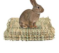 Mat - 14.76 Inch Woven Straw Chew Mat | Natural Corn Husk Mat
