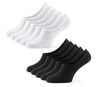 Mat and Vic's Mens Invisible No Show Low Cut Socks (10 Pair Pack) Cotton Classic Comfortable Breathable (UK '4-6 / EU 35-38, black and white)