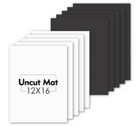 Mat Board Center 12x16 Uncut Mat Boards, White and Black,10 Pack