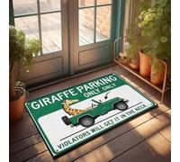 Mat In House Giraffe Parking Zone: Respect Or Face A Neck-Full Of Trouble! Doormat Farmhouse Front Door Mat Front Door Decor(40X60CM)
