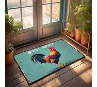 Mat In House Guess What? Rooster'S New Colorful Look! Doormat Farmhouse Front Door Mat Front Door Decor(40X60CM)