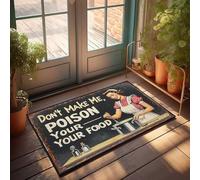 Mat In House Vintage Kitchen Humor: 'Don'T Make Me, Poison Your Food' Sign Doormat Farmhouse Front Door Mat Front Door Decor(50X80CM)