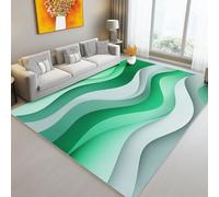 Mat & Rugs 55 x 79 inches Rugs for Living room Bedroom Floor Carpet Printed Cozy & Soft Touch Texture-Nonslip Base Indoor Abstract Geometric Natural Ecology for Aesthetic Home Green White