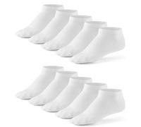 Mat & Vic's Mens Trainer Socks - Ankle Socks - OEKO-TEX Combed Cotton, Made in Europe - Unisex Low-Cut Womens Trainer Socks - 10-Pack - White