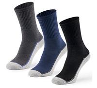 Mat & Vic's Thermal Mens Work Socks - OEKO-TEX Certified, Made in Europe - Warm Winter Mens Socks - Reinforced Toe & Heel, Safety-Boot Ready - 6-Pack - Grey Colour Mix 1