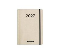 matabooks - A5 Kalender Samaya 2027 Farbe: Nature M (DE/EN): Veganer Jahresplaner aus Graspapier