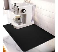 Matace Life Inspiration Studio - Designer Dish Drying Mat 24" x 16", Kitchen Counter Accessories, Coffee Maker, Kettle and Juicer Mat, Quick Absorbent. Hide Stains, Unique Gift-BLACK