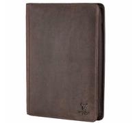 MATADOR Barcelona Genuine Leather A4 Document Folder with RFID Protection Conference Folder for Men with YKK Zip and Tablet Compartment, Ring Binder, DIN A4, Work Folder in Dark Brown
