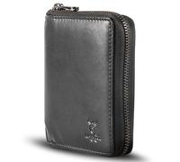 MATADOR Granada Men's Leather Wallet with Elegant Gift Box, Elegant Men's Wallet with RFID Blocker, Luxury Leather Wallet with Zip and Many Card Slots, Granada - Black Nappa Leather, GRANADA, Modern