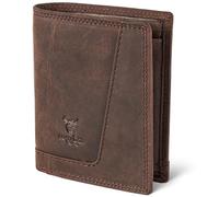 MATADOR Men's Leather Wallet with Secret Compartment #LUGO Including Elegant Gift Box, Elegant Wallet Men's RFID Protection, Luxury Men's Wallet Many Card Slots, Dark brown, Mittelgroß, Classic