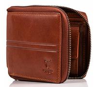 MATADOR® Men's Purse Women's Wallet with RFID Protection Zip, Vintage Brown, 12,5 x 10cm, Vintage