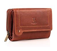 MATADOR Perth Women's Leather Purse Medium Size with Elegant Gift Packaging Elegant Leather Purse Women's Medium in Landscape Format RFID Purse Women's Leather Purse Medium Size, Vintage Brown, 15 x